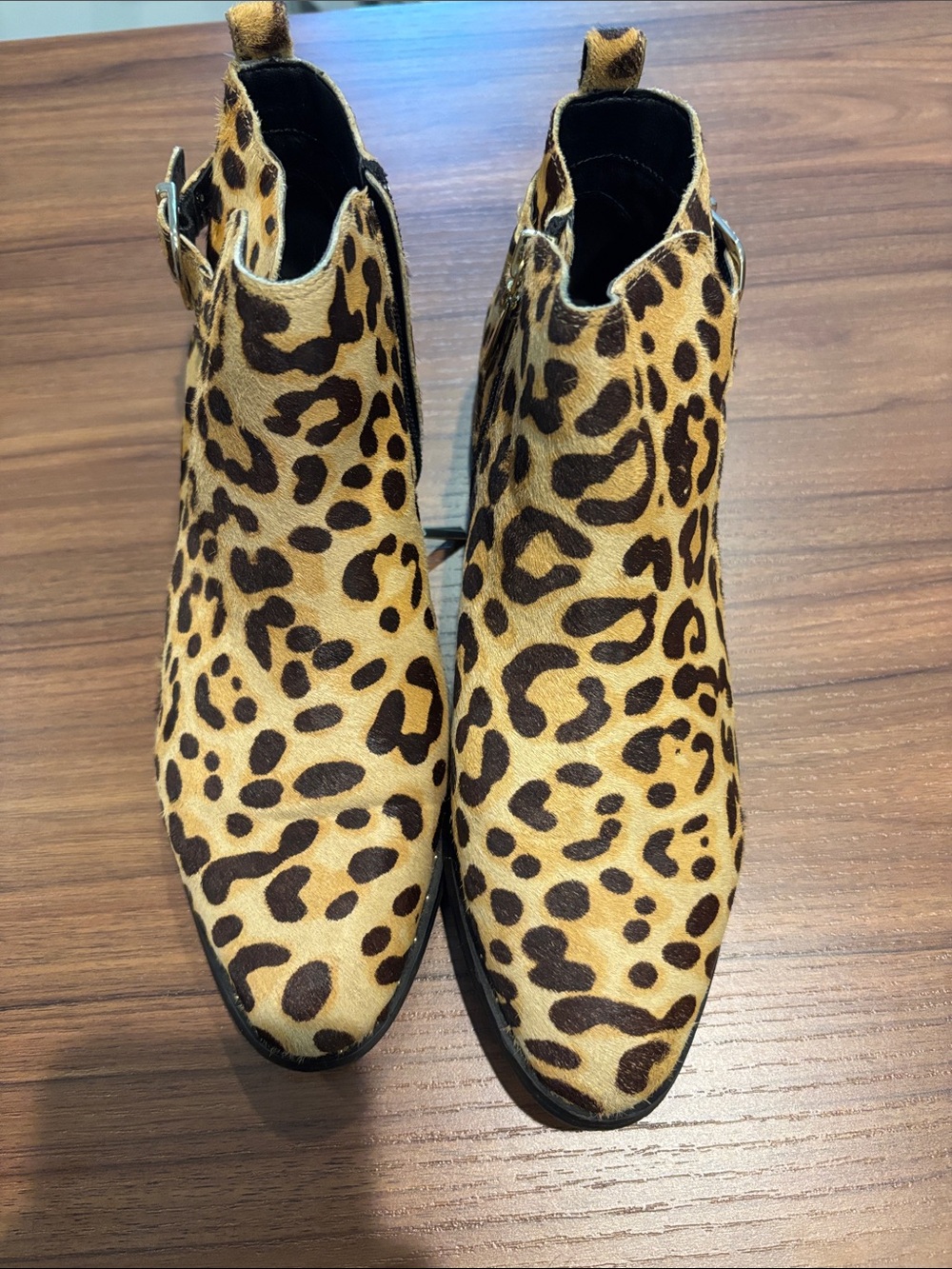 Steven Calf Hair Leopard boots size 8.5